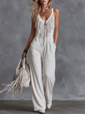 The Florestine Suede Jumpsuit