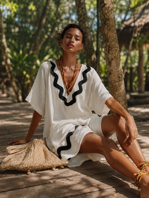 The Ide Cotton Linen Mini Dress