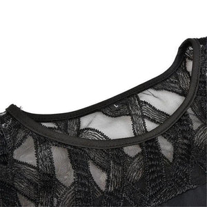 Lace-Sleeve Midi Dress
