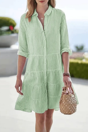 Striped A-Line Summer Dress