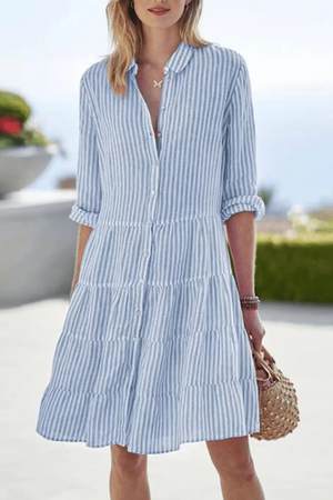 Striped A-Line Summer Dress