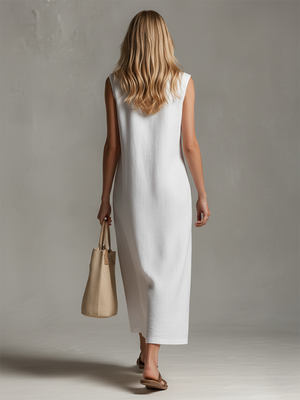 The Corentine Cotton Linen Midi Dress