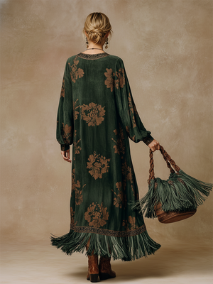 The Marie-Ange Suede Maxi Dress