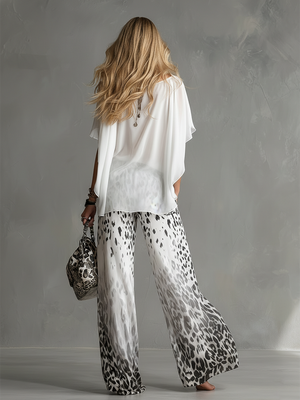 The Delphine Leopard Chiffon Set