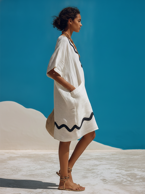 The Ide Cotton Linen Mini Dress