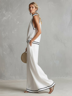 The Coralie Halterneck Linen Set