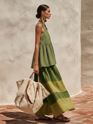 The Mathilde Striped Linen Set