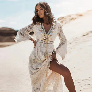 Long-Sleeve Boho Maxi Dress