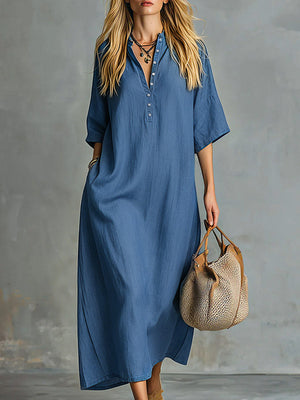The Fanélie Denim Maxi Dress