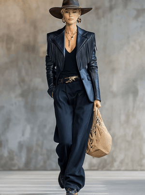 The Jacinthe Leather Blazer