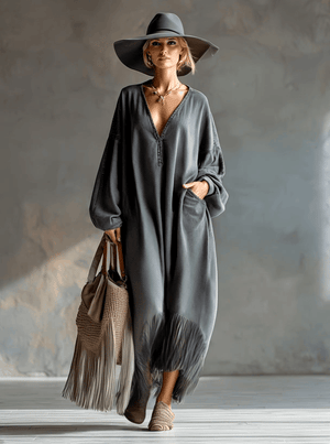 The Sérénade Denim Maxi Dress