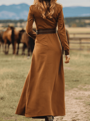 The Zéline Suede Maxi Dress