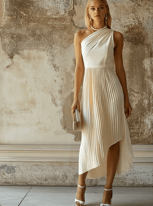 The Hermance Cotton Linen Midi Dress