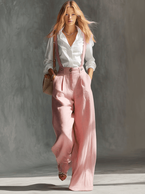The Godelive Cotton Linen Dungarees