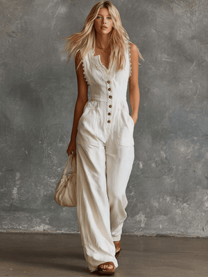 The Gudelinde Cotton Linen Jumpsuit
