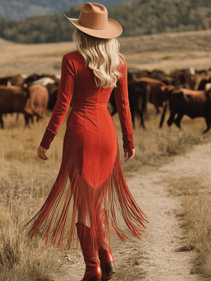 The Betrys Suede Midi Dress