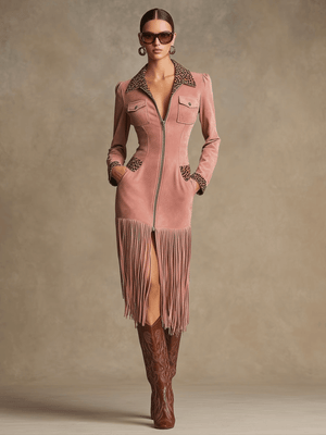 The Araminthe Suede Midi Dress