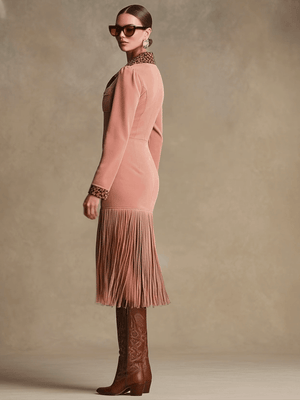 The Araminthe Suede Midi Dress