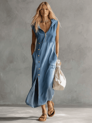 The Élianne Denim Midi Dress