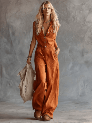 The Gilete Cotton Linen Jumpsuit