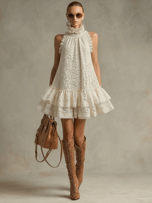 The Dieudonnée Lace Mini Dress