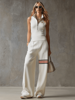 The Clotilde Striped Denim Set