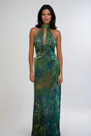 Painterly Print Maxi Dress