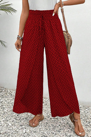 Wide-Leg Printed Trousers