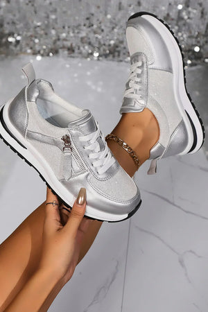 Metallic Platform Sneakers