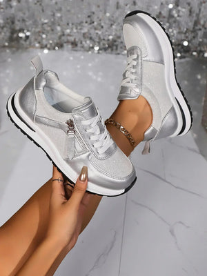 Metallic Platform Sneakers