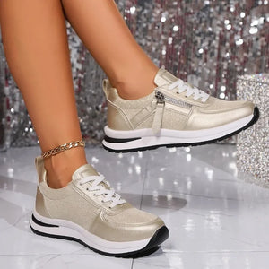 Metallic Platform Sneakers