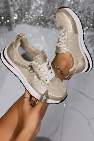 Metallic Platform Sneakers