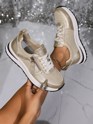 Metallic Platform Sneakers