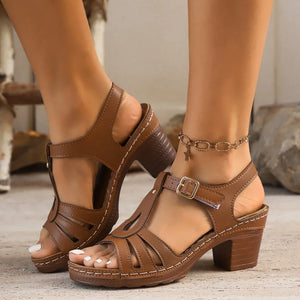 Strappy Block-Heel Sandals
