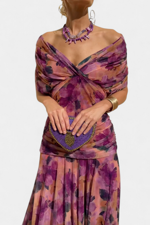 Fantasy Floral V-Neck Dress