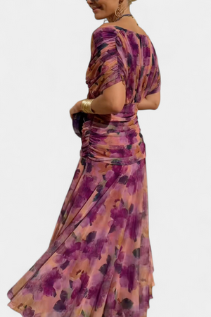 Fantasy Floral V-Neck Dress