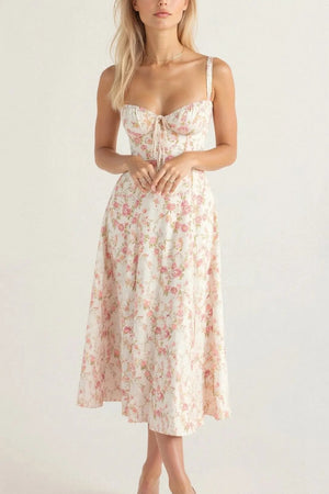 Drawstring Sleeveless Midi Dress