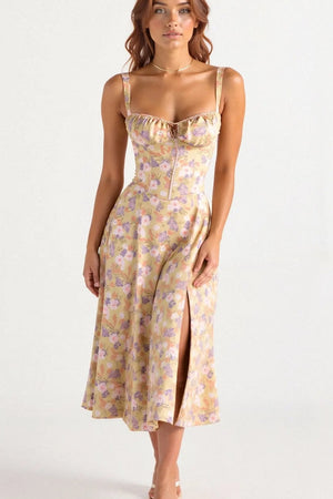 Drawstring Sleeveless Midi Dress