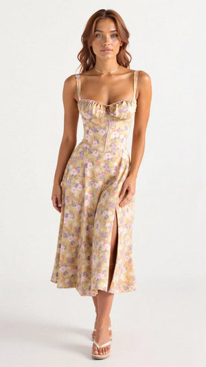 Drawstring Sleeveless Midi Dress