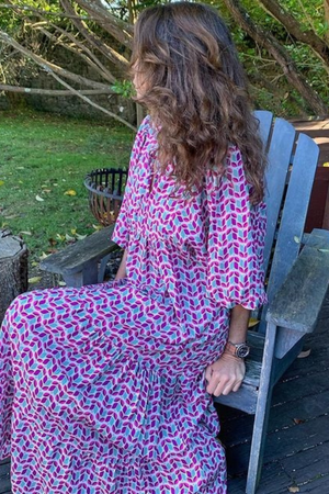 Puff-Sleeve Boho Maxi Dress