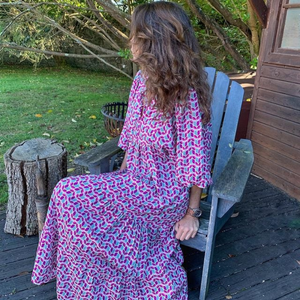 Puff-Sleeve Boho Maxi Dress