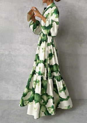 V-Neck Long Sleeve Maxi Dress