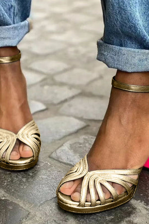 Open-Toe Ankle-Strap Sandals