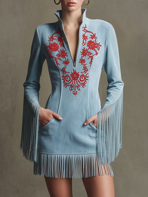 The Ombeline Suede Mini Dress