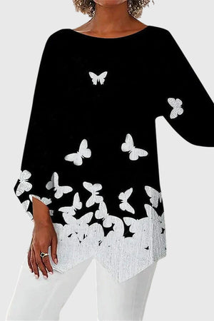 The Adèle Printed Crew-Neck Top