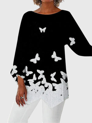 The Adèle Printed Crew-Neck Top