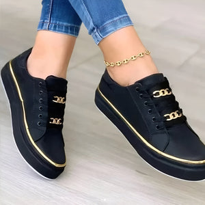 Gold-Accent Sneakers