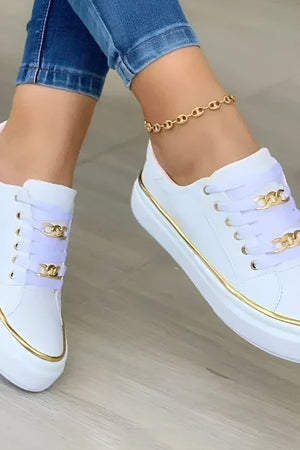 Gold-Accent Sneakers
