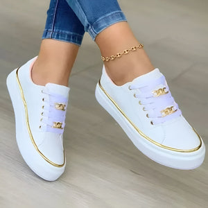 Gold-Accent Sneakers