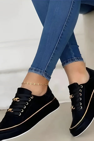 Gold-Accent Sneakers